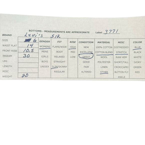 Vintage Levi's 512 Classic Slim Stretch Tapered Leg Light Wash Stretch 6 - Picture 11 of 11